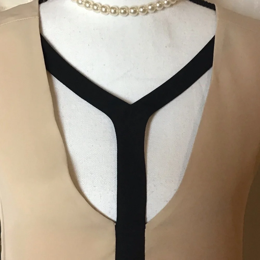 🔥HP🔥VENUS Sexy Sleeveless Brown & Black Top Size Small - Picture 3 of 7